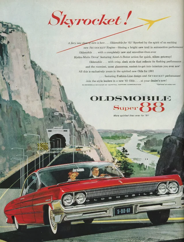 Old car advertisment from the early 1960s